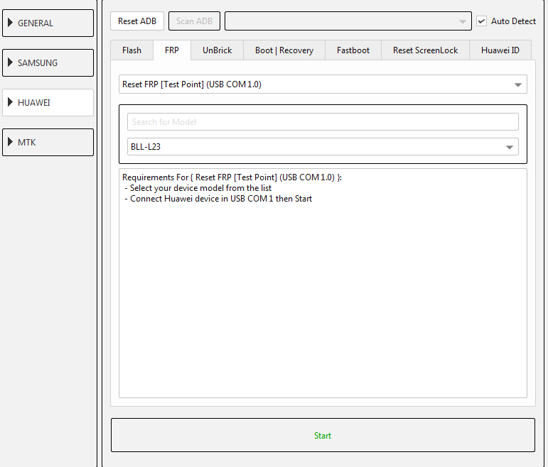 Remove Frp Huawei BLL-L23 (Test Point) (EFT Pro) - Solution FRP